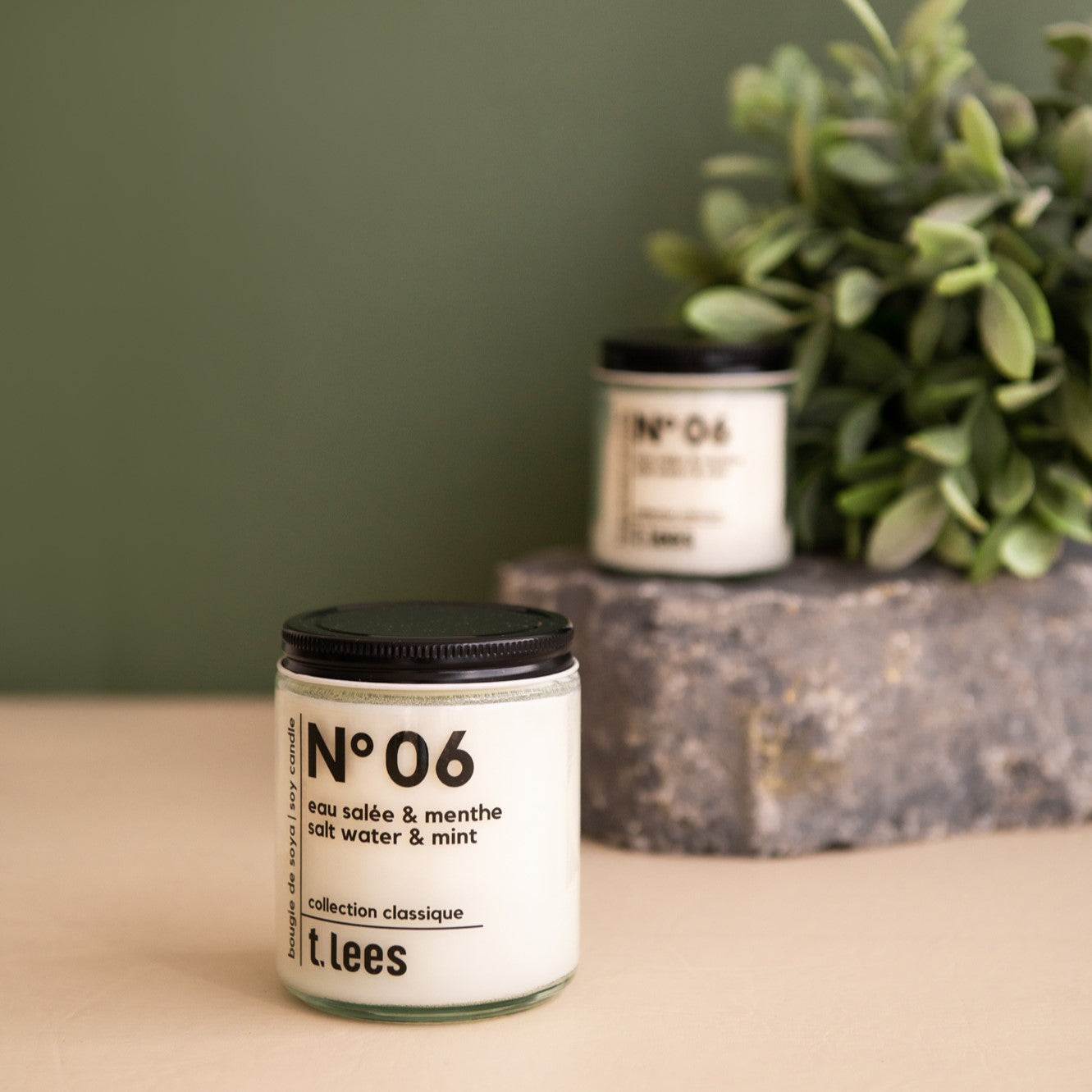 Salt water & mint candle
