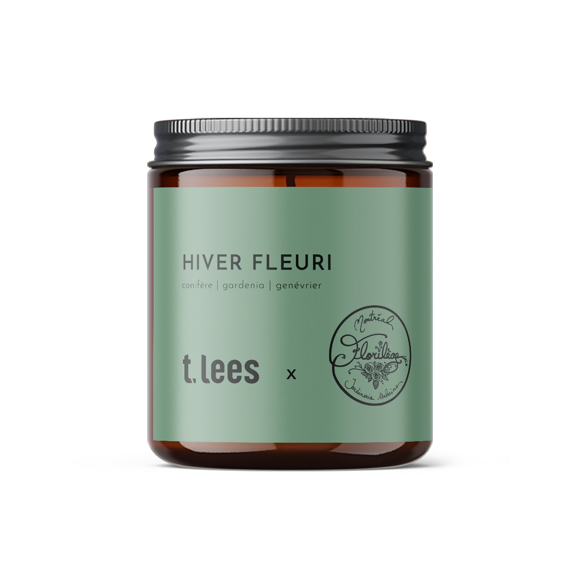 Bougie hiver fleuri (conifère & gardenia) | T. Lees x Florilège