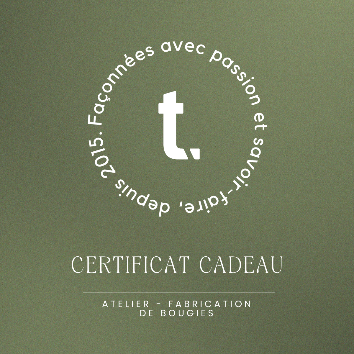 Certificat cadeau - atelier de fabrication de bougies