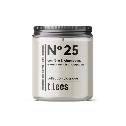 Evergreen & champagne candle